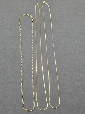 Estate - Gold Tone - LOT of Fashion Layerable Necklaces - Item 241